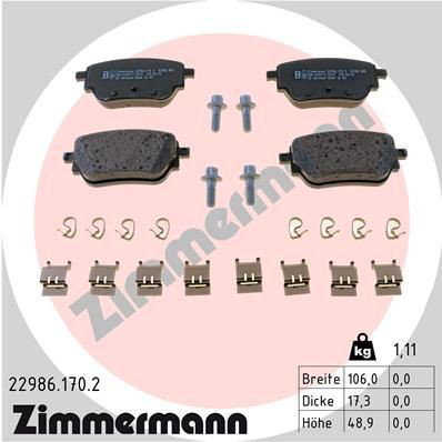 229861702 Zimmermann Колодки гальмівні задні, дискові