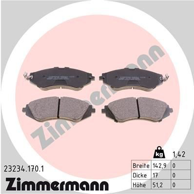 232341701 Zimmermann Передні гальмівні колодки