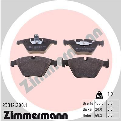 Передні тормозні колодки 233122001 Zimmermann