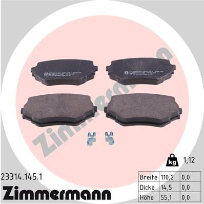 233141451 Zimmermann Передні гальмівні колодки