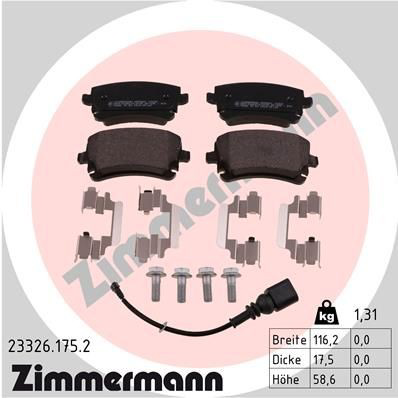 Задні гальмівні колодки Zimmermann 233261752 ціна, від 19.88 USD