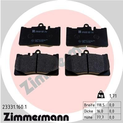233311601 Zimmermann Передні гальмівні колодки