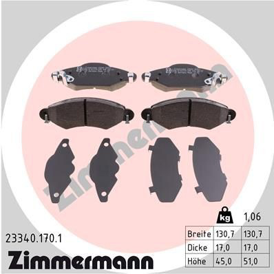 233401701 Zimmermann Передні гальмівні колодки