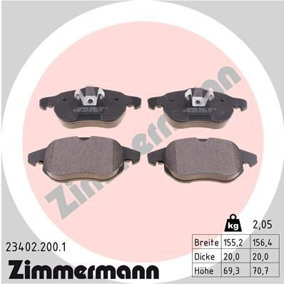 234022001 Zimmermann Передні гальмівні колодки