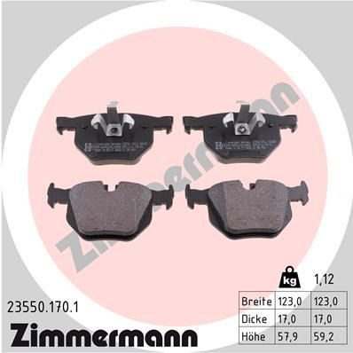 Задні гальмівні колодки 235501701 Zimmermann