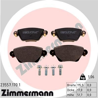Задні дискові колодки Zimmermann 235571701