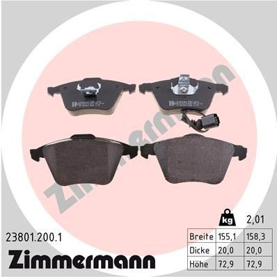 Тормозні колодки Zimmermann 238012001