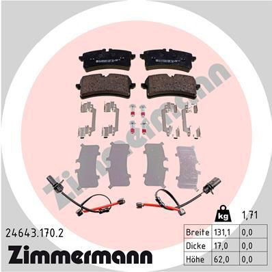 246431702 Zimmermann Колодки гальмівні задні, дискові