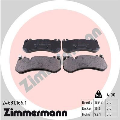 246811661 Zimmermann Передні гальмівні колодки