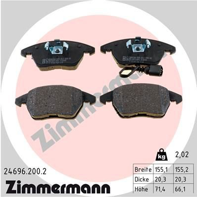 246962002 Zimmermann Передні гальмівні колодки