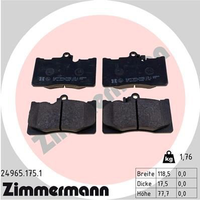 249651751 Zimmermann Передні гальмівні колодки