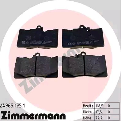 Гальмівні колодки Zimmermann 249651751 ціна, від 28.73 USD