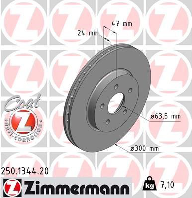 250134420 Zimmermann Гальмо дискове переднє