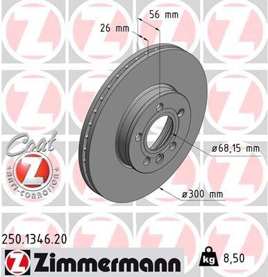 250134620 Zimmermann Гальмо дискове переднє