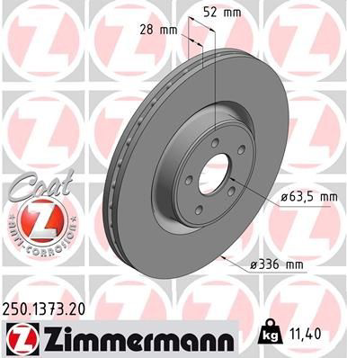 250137320 Zimmermann Гальмо дискове переднє