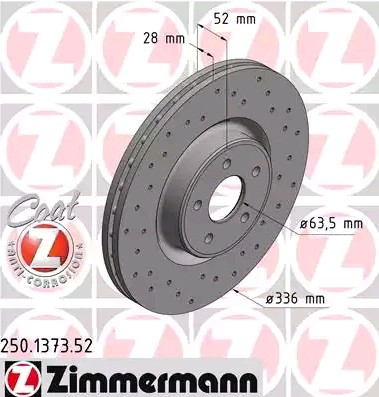 Диск переднього гальма Zimmermann 250137352 ціна, від 110.47 USD
