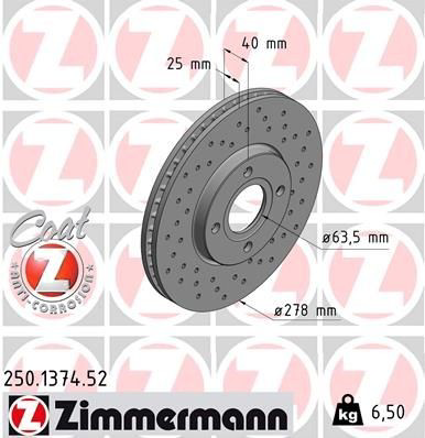 250137452 Zimmermann Гальмо дискове переднє