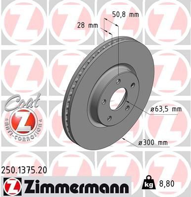 250137520 Zimmermann Гальмо дискове переднє