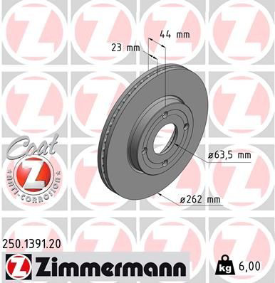 250139120 Zimmermann Гальмо дискове переднє