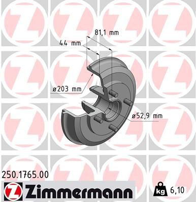 250176500 Zimmermann Барабан гальмівний задній
