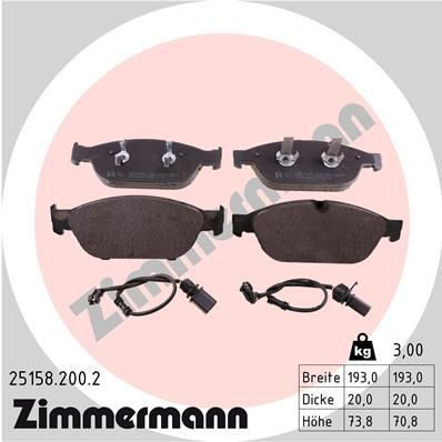 Гальмівні колодки Zimmermann 251582002 ціна, від 117.71 USD
