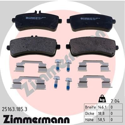 251631853 Zimmermann Колодки гальмівні задні, дискові