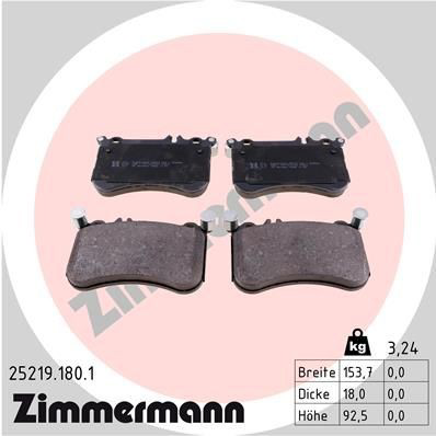 252191801 Zimmermann Передні гальмівні колодки