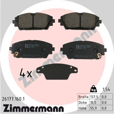 261771601 Zimmermann Передні гальмівні колодки