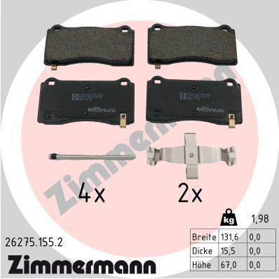 262751552 Zimmermann Передні гальмівні колодки