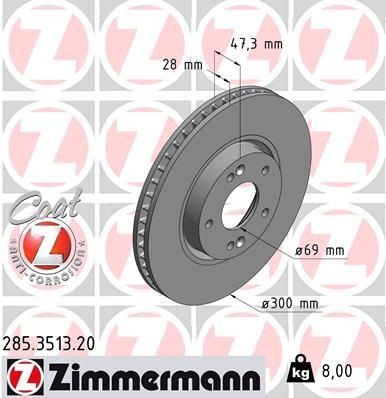 285351320 Zimmermann Гальмо дискове переднє