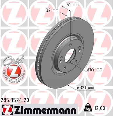 285352420 Zimmermann Гальмо дискове переднє