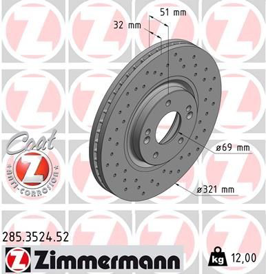 285352452 Zimmermann Гальмо дискове переднє