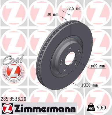 285353820 Zimmermann Гальмо дискове переднє
