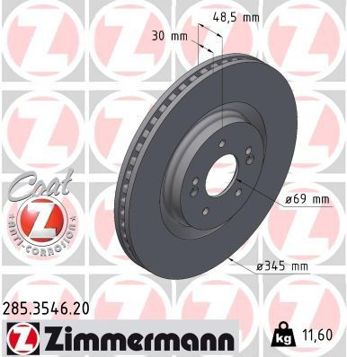 285354620 Zimmermann Гальмо дискове переднє