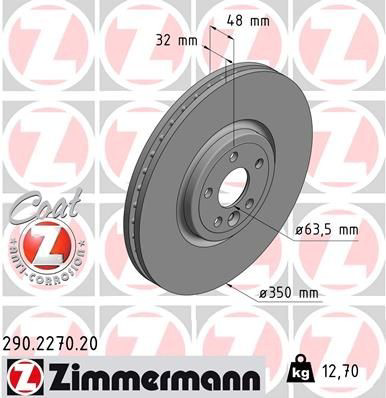 Диск переднього гальма Zimmermann 290227020 ціна, від 101.08 USD