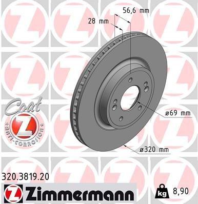 320381920 Zimmermann Гальмо дискове переднє