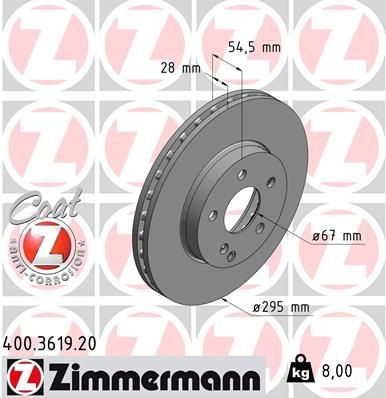 400361920 Zimmermann Гальмо дискове переднє