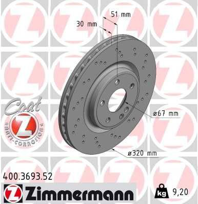 400369352 Zimmermann Гальмо дискове переднє