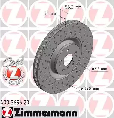 400369620 Zimmermann Гальмо дискове переднє