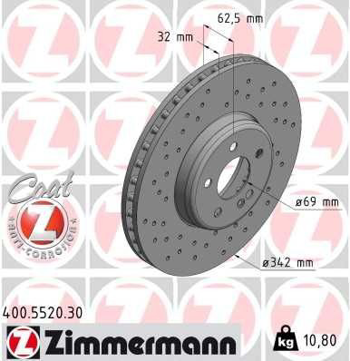 Гальмівні диски передні 400552030 Zimmermann