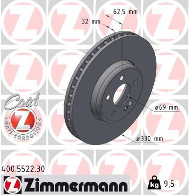 400552230 Zimmermann Гальмо дискове переднє