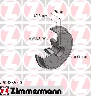 470185500 Zimmermann Барабан гальмівний задній