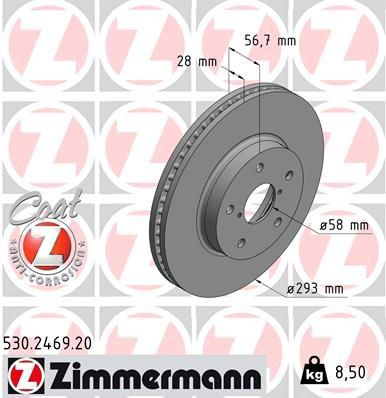 530246920 Zimmermann Гальмо дискове переднє