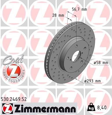 530246952 Zimmermann Гальмо дискове переднє