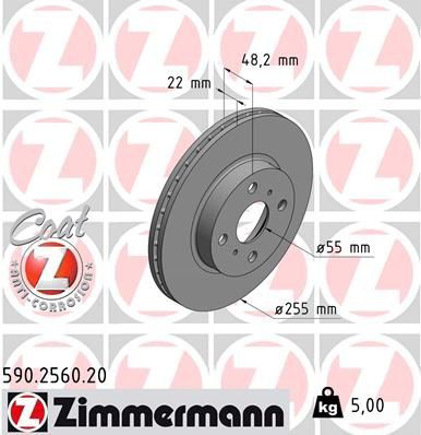 590256020 Zimmermann Гальмо дискове переднє