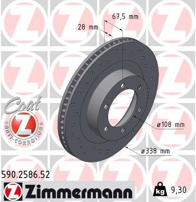 590258652 Zimmermann Гальмо дискове переднє