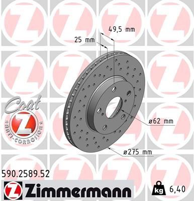 590258952 Zimmermann Гальмо дискове переднє