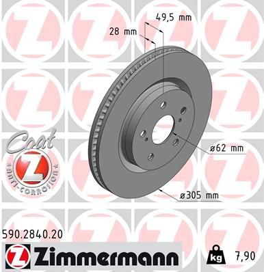 590284020 Zimmermann Гальмо дискове переднє