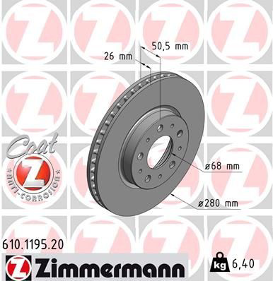 610119520 Zimmermann Гальмо дискове переднє