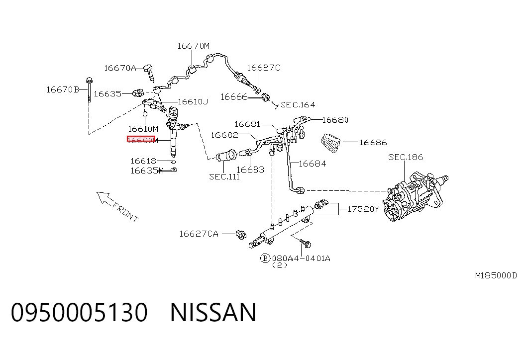16600AW402 Denso Форсунка вприску палива